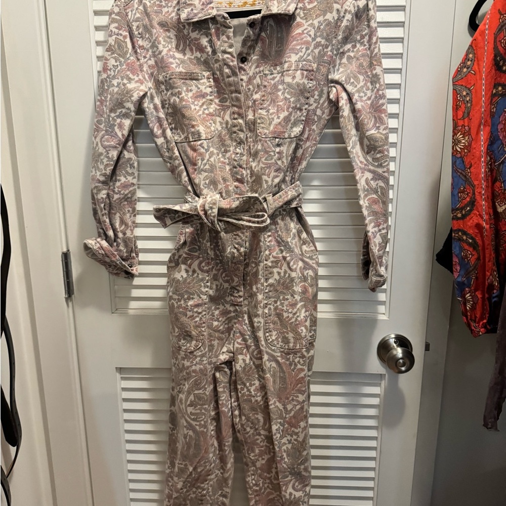 Anthropologie Paisley Print Jacket in Pink and Gray